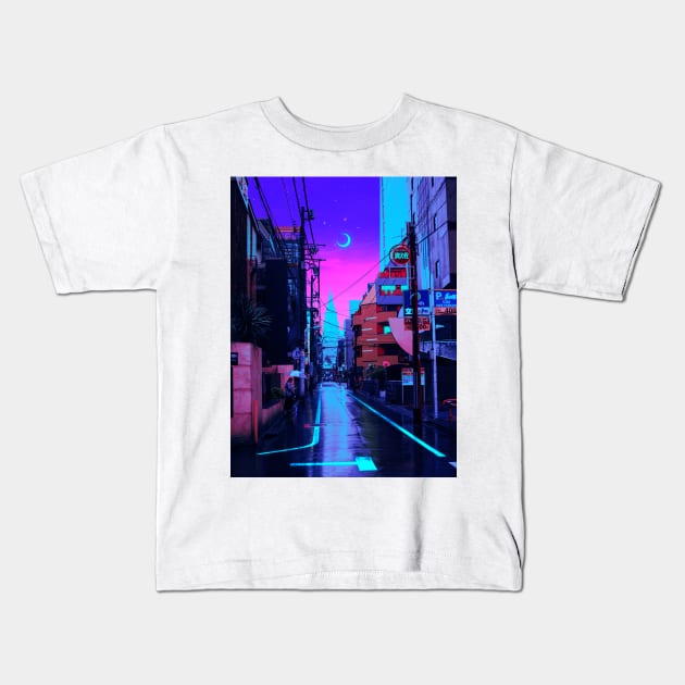 Alley 2077 Kids T-Shirt by funglazie